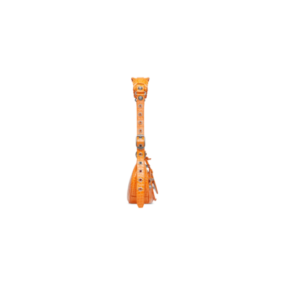 WOMEN'S LE CAGOLE XS SHOULDER BAG CROCODILE EMBOSSED IN ORANGE