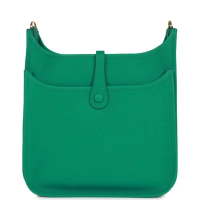 629335beacd54ff66bd8c92c17a9f6b3 Hermès Evelyne III PM Vert Jade Clemence Gold Hardware