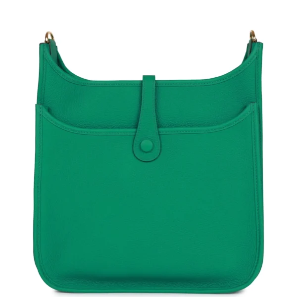 629335beacd54ff66bd8c92c17a9f6b3 Hermès Evelyne III PM Vert Jade Clemence Gold Hardware