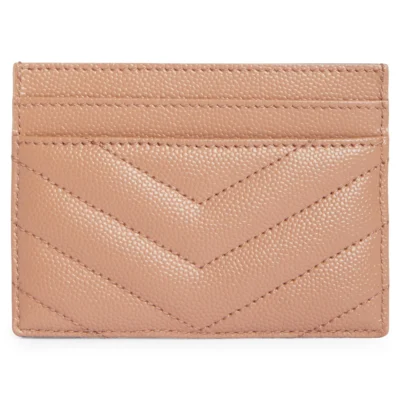 YSL Cassandre YSL Matelasse Card Case in Grain de Poudre Embossed Leather