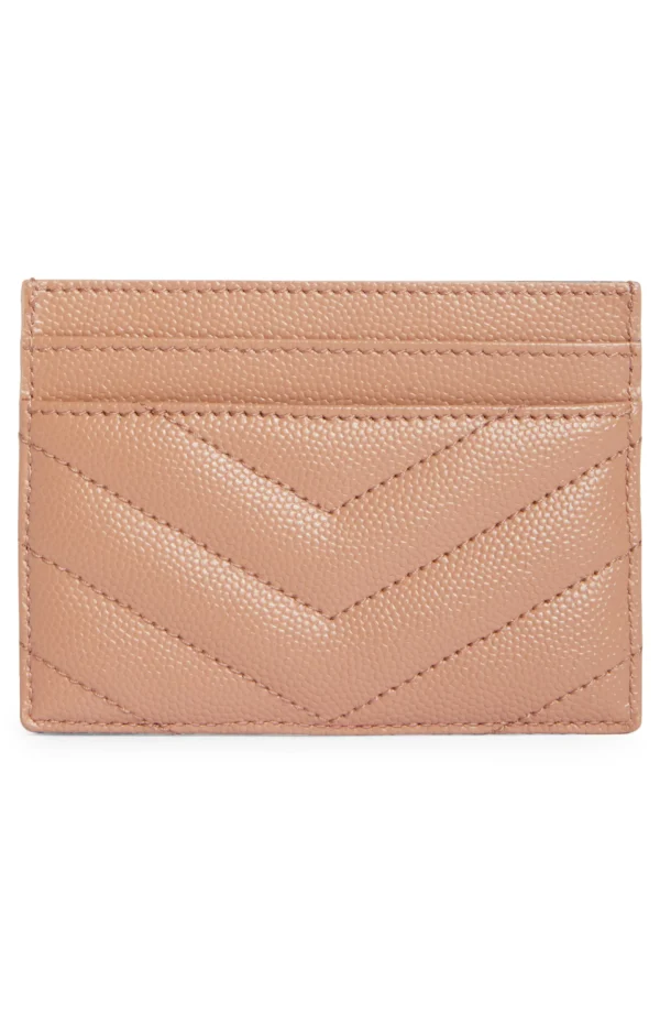 YSL Cassandre YSL Matelasse Card Case in Grain de Poudre Embossed Leather