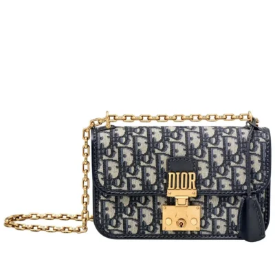 63e5d552eb4e9d4a5a0289ff2ec404e5 حقيبة Dior Dioraddict بغطاء بلون أزرق Oblique كانفاس