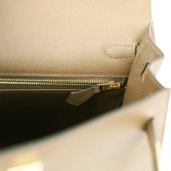 爱马仕 Kelly Sellier 25 Vert Olive Epsom 皮革 金色五金 包