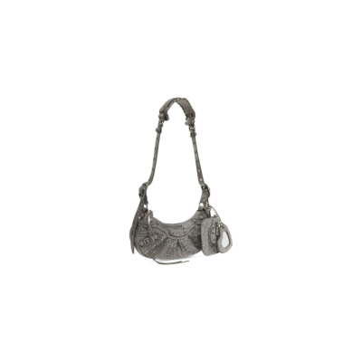 WOMEN'S LE CAGOLE XS SHOULDER BAG WITH RHINESTONES IN GREY