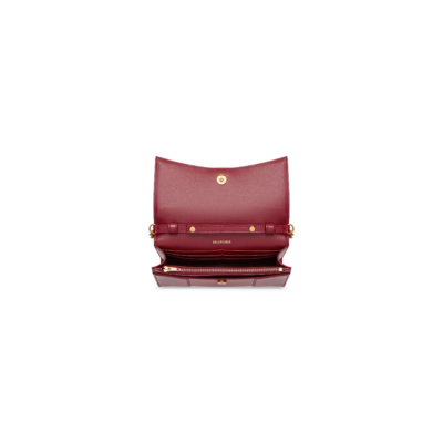 WOMEN'S HOURGLASS WALLET ON CHAIN BOX IN RED