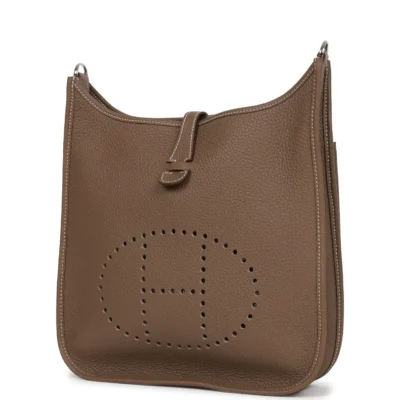 Hermès Evelyne III PM Etoupe Clemence Palladium Hardware