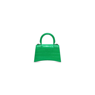 WOMEN'S HOURGLASS XS HANDBAG CROCODILE EMBOSSED IN GREEN