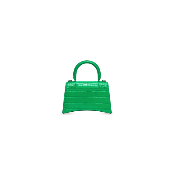 WOMEN'S HOURGLASS XS HANDBAG CROCODILE EMBOSSED IN GREEN