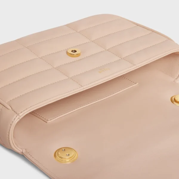 CHAIN SHOULDER BAG MATELASSE MONOCHROME CELINE IN QUILTED GOATSKIN NUD