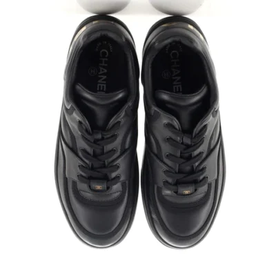 Chanel Women's Low-Top Logo Sneakers Print Leather