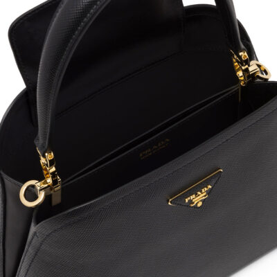 Prada Medium Saffiano Leather Prada Matinée Bag in Black