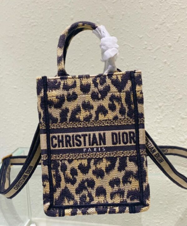 Dior Mini Dior Book Tote Phone Bag Coffee