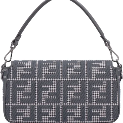 Fendi Baguette FF Embroidered Shoulder Bag