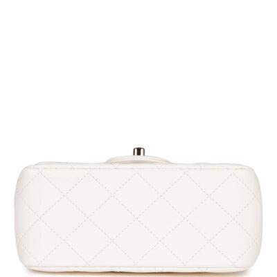 6660a22e8511d75f82fb14826b0ed770 Chanel Pearl Crush Mini Square Flap Bag White Lambskin Light Gold Hardware