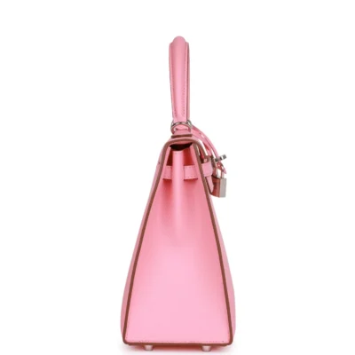 Hermès Kelly Sellier 25 Rose Confetti Epsom Palladium Hardware