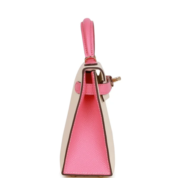 Hermès Special Order (HSS) Kelly Sellier 20 Nata and Rose Azalee Epsom Permabrass Hardware