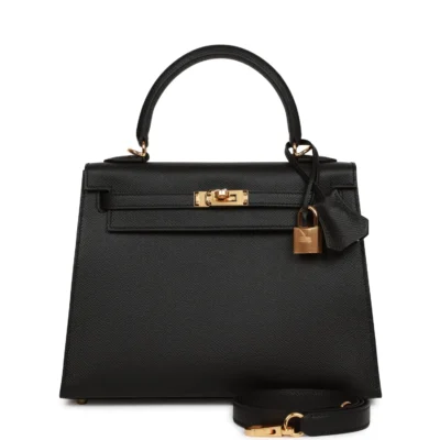 67d2de58c40c2f8e456d54d0df7e829b Hermès Kelly Sellier 25 Black Epsom Gold Hardware