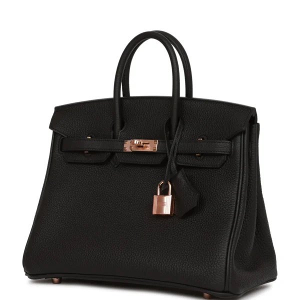 Hermès Birkin 25 Black Togo Rose Gold Hardware