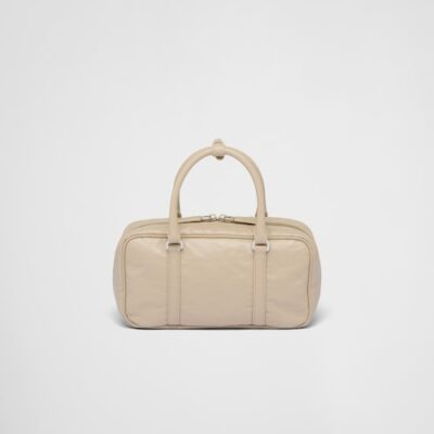 Prada Small antique nappa leather top handle bag - Desert Beige