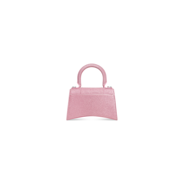 WOMEN'S HOURGLASS XS HANDBAG IN SPARKLING FABRIC IN PINK