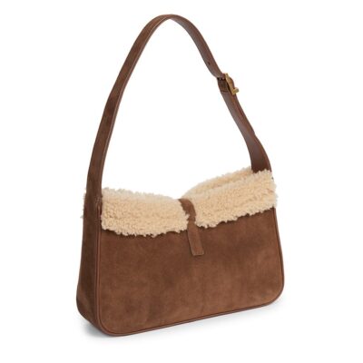 YSL Le 5 a 7 Hobo Bag in Suede and Shearling