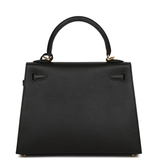 6958fa270eac9693fc0b219e713728d4 Hermès Kelly Sellier 25 Black Epsom Gold Hardware