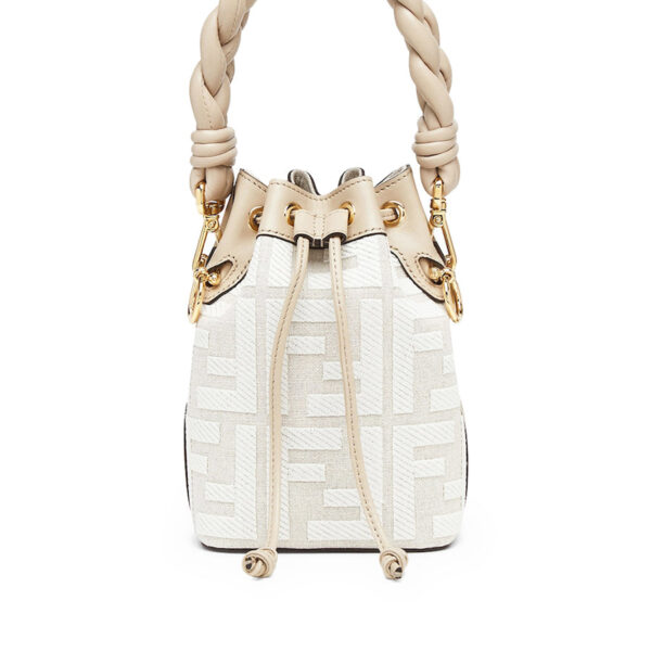 69a050c69178bbc67530050b19de331e Fendi Mon Tresor White Canvas FF Mini Bag