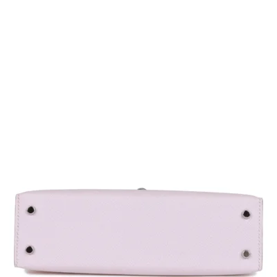 Hermès Kelly Sellier 20 Mauve Pale Epsom Palladium Hardware