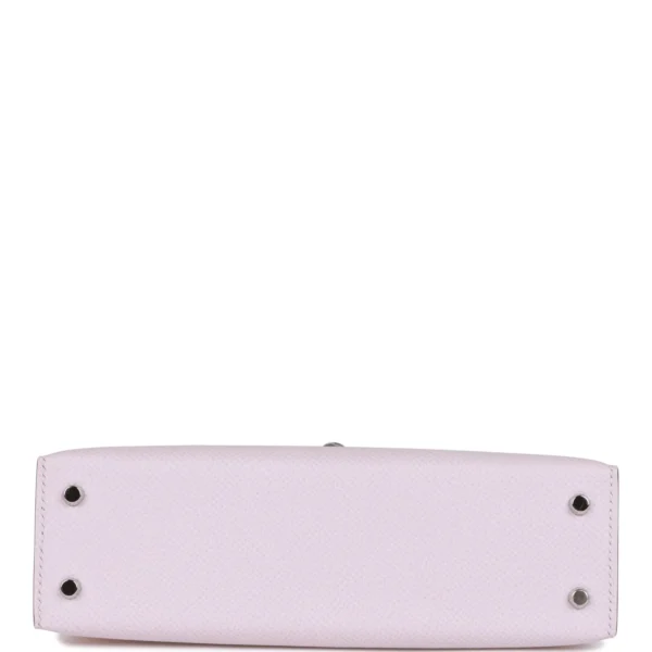 Hermès Kelly Sellier 20 Mauve Pale Epsom Palladium Hardware