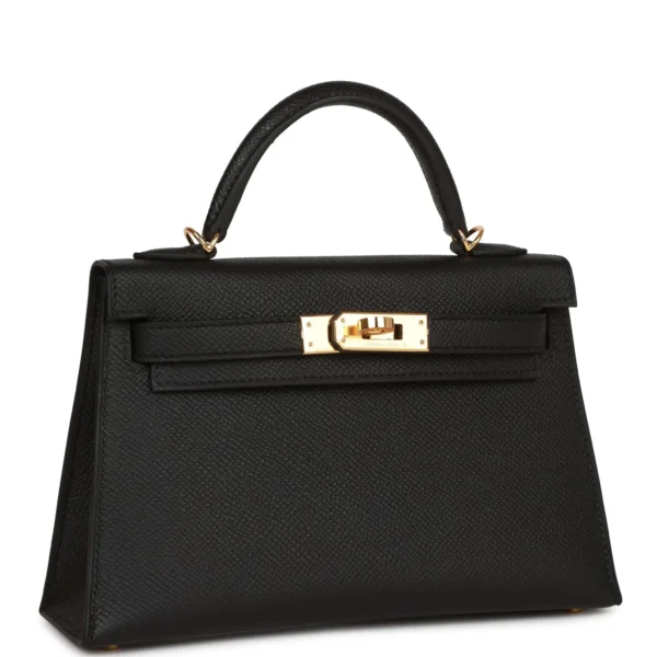 Hermès Kelly Sellier 20 Black Epsom Gold Hardware
