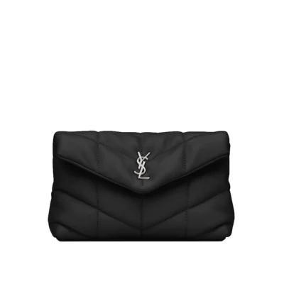 YSL Puffer Small Pouch in Quilted Lambskin