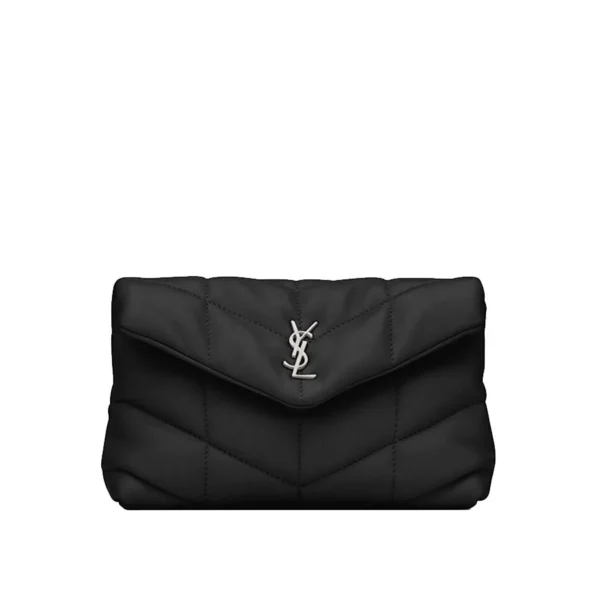 YSL Puffer Small Pouch in Quilted Lambskin