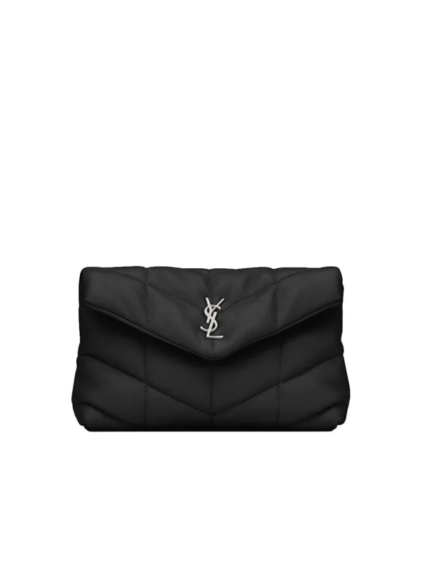 YSL Puffer Small Pouch in Quilted Lambskin