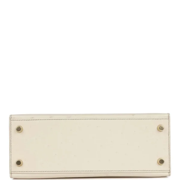 Hermès Special Order (HSS) Kelly Sellier 25 Beton and Gris Asphalte Ostrich Gold Hardware