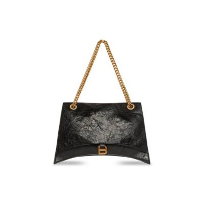 6d0d228aa02d637b6031d572665196b2 WOMEN'S CRUSH LARGE CHAIN BAG IN BLACK