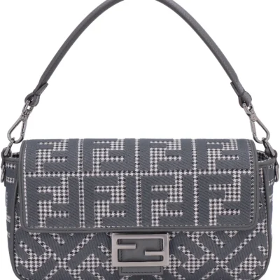 Fendi Baguette FF Embroidered Shoulder Bag