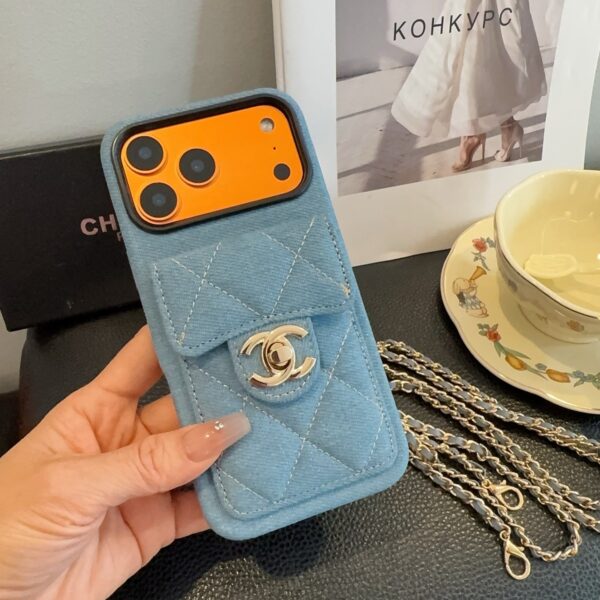 Chanel Denim CC Crossbody iPhone Case with Card Slot