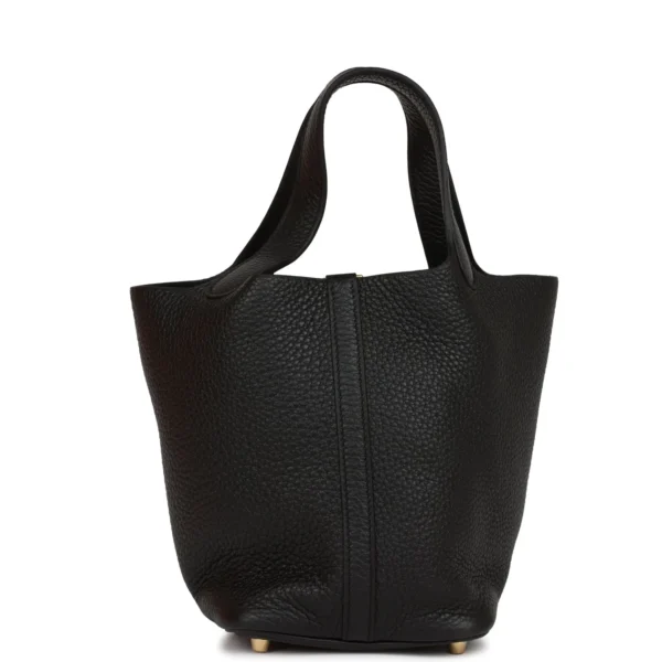 Hermès Picotin Lock 18 Black Clemence Gold Hardware