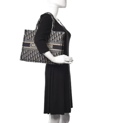 CHRISTIAN DIOR Oblique Large Book Tote Blue Multicolor