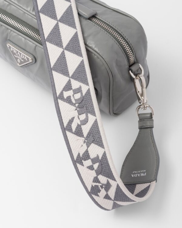 Prada 纳帕皮革 复古 皮革 multi-pocket Slate 灰色 肩背包