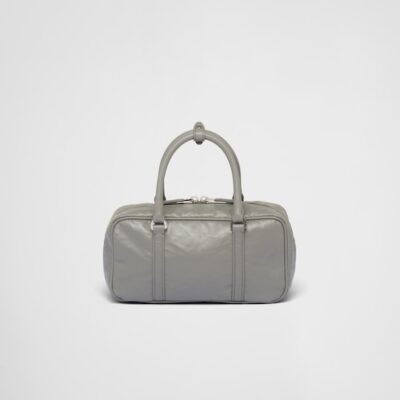 Prada Small antique nappa leather top handle bag - Slate Gray