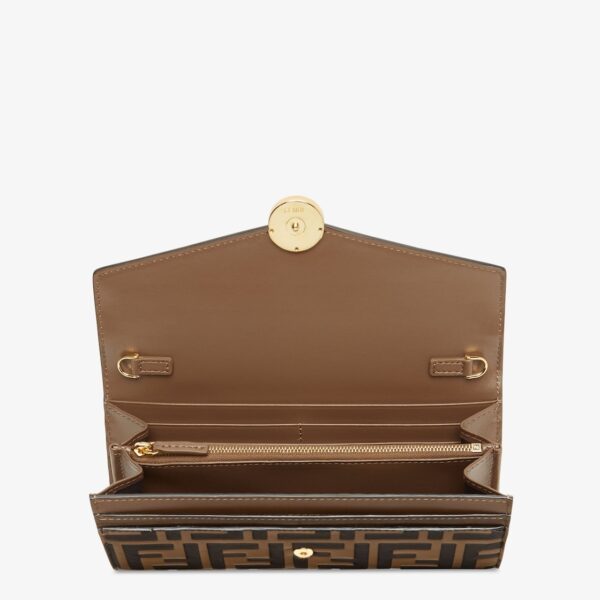 Fendi Continental Brown Leather Wallet