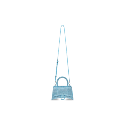 WOMEN'S HOURGLASS XS HANDBAG WITH RHINESTONES IN BLUE