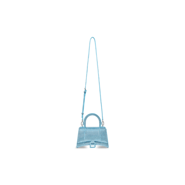WOMEN'S HOURGLASS XS HANDBAG WITH RHINESTONES IN BLUE