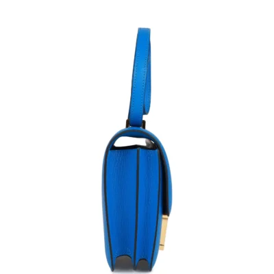 Hermès Constance 18 Bleu Hydra Chevre Gold Hardware