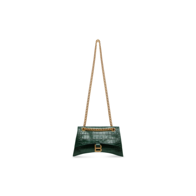 6eaf958abeaf3468359dd7286c565ac4 WOMEN'S CRUSH SMALL CHAIN BAG CROCODILE EMBOSSED IN FOREST GREEN