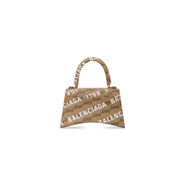6ec1c3292329e7affcc609087e35defd WOMEN'S HOURGLASS SMALL HANDBAG BB MONOGRAM COATED CANVAS AND ALLOVER LOGO IN BEIGE
