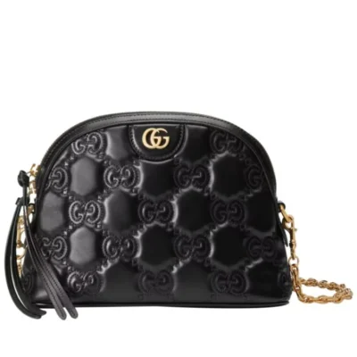 6eecd4857b0fdf3c00f200dcd50b8fc1 Gucci Matelasse Leather Shoulder Bag 702229 Black