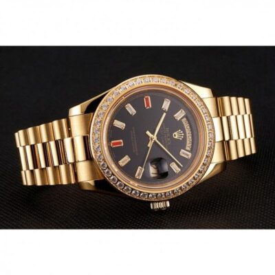 ساعة رجالية رولكس Daydate 1454101 مينا 36 MM باللون الأسود