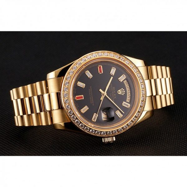 ساعة رجالية رولكس Daydate 1454101 مينا 36 MM باللون الأسود